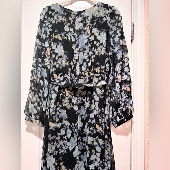 Mango Faux Wrap Midi Dress - Large - Picture 10 of 12